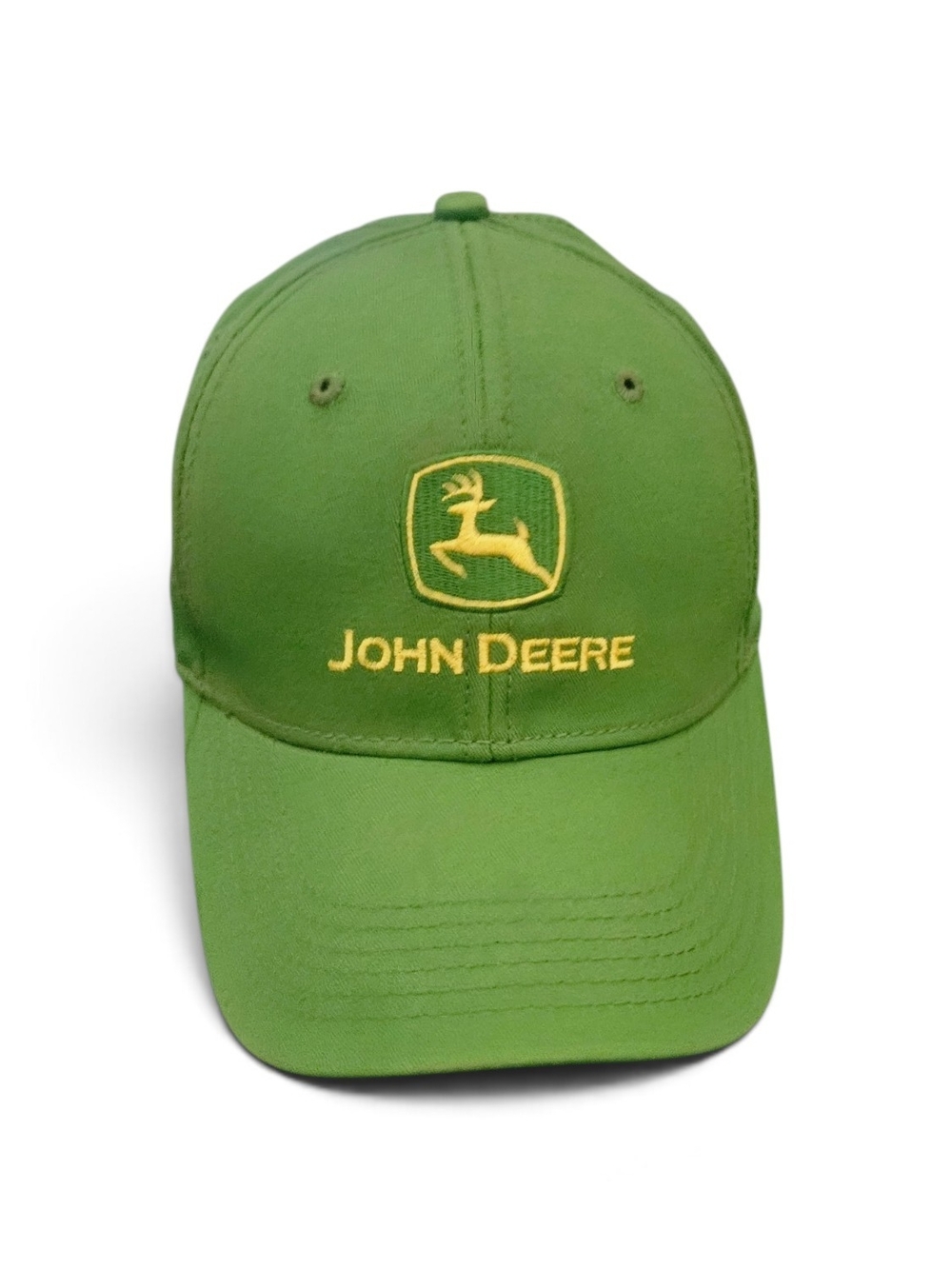 John Deere Green Baseball Cap – Embroidered Leaping Deer Logo – Cotton Twill